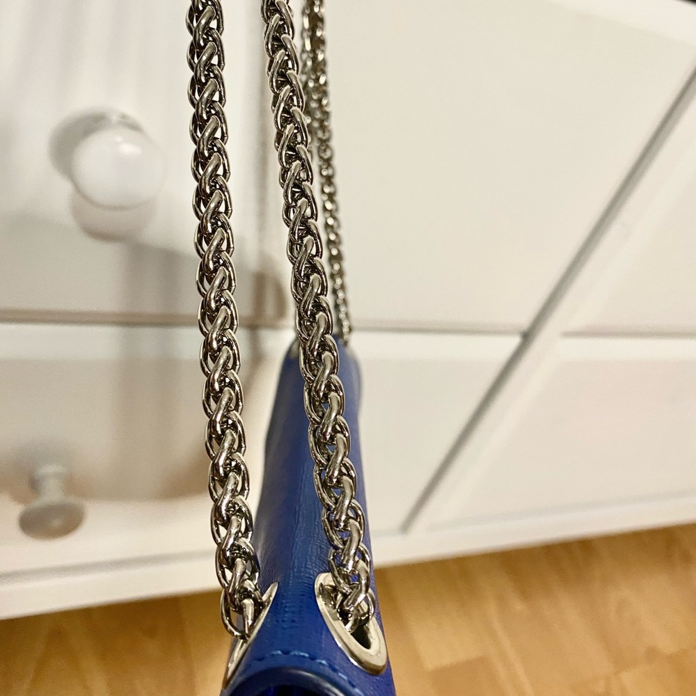Daniela Fargion Genuine Leather Blue Handbag, Made in Italy - Picture 5 of 12